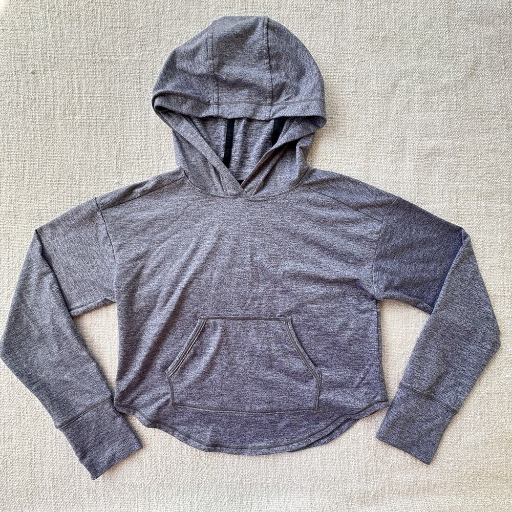 All in Motion Girl's Gray Athletic Hooded Tee EUC 8
